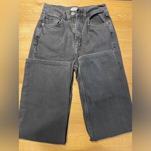 Pull & Bear Black Wide Leg Denim Size 2